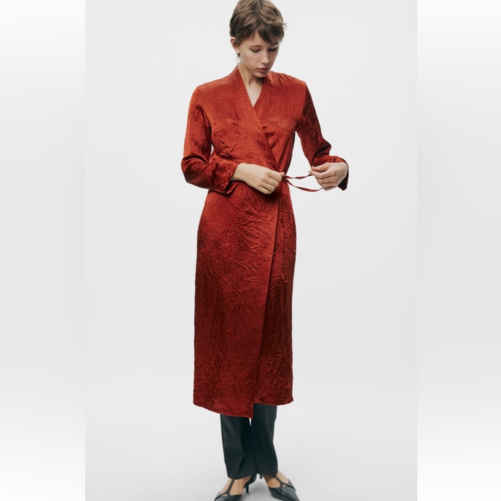 Zara satin effect dress ZW collection